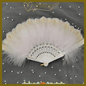 [Valitoo] Lolita Feather Folding Fan Fairy Dark Gothic Court Dance Wedding Party Decor