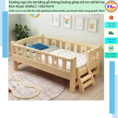 Giường Ngủ Trẻ Em Giường Ghép Cho Bé Và Bố Mẹ Dễ Dàng Lắp Ghép Tiện Dụng Không Tốn Diện Tích