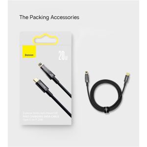 Cáp Sạc Nhanh 20w Tự Ngắt Gen2 Baseus Explorer Series chân Type C to Lightning chật lượng