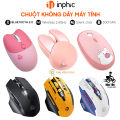 Chuột không dây Bluetooth Wireless hồng - Chuột máy tính Gaming văn phòng click tắt tiếng chống ồn Inphic. 