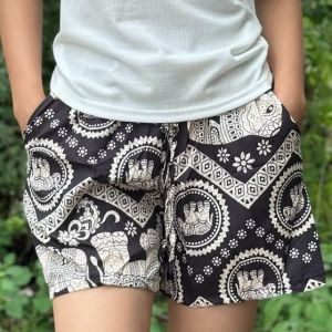 ขาสั้นลายช้างดีไซน์ไทย ผ้าดี พร้อมส่งทุกสี รหัส 217