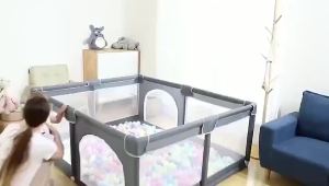 Playpen for Baby with Free Balls Queen Size Safety Indoor Outdoor Playpen with Basketball