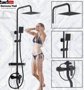 Shower Set Bathroom Silver 304 Stainless Steel for Home hot and cold water Shower set With Hose and Bidet Sprayer and Storage Rack Shower Set For Bathroom With Faucet Fashion Shower Set With Install Videos