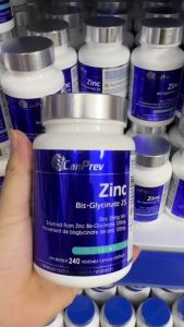 CanPrev Zinc Bisglycinate – Bổ Sung Kẽm Dễ Hấp Thu Hỗ Trợ Sức Khỏe Toàn Diện - Hỗ trợ chức năng chuyển hóa và hoạt động enzyme - Hỗ trợ sức khỏe da tóc và móng - Hỗ trợ sức khỏe tổng thể