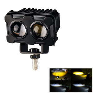 Lampu Sorot LED Sepeda Motor Lampu Kabut Sorot Rendah/Hi Warna Ganda untuk Mobil Truk SUV UTV 12V 24V Lampu Depan Lensa Mini Lampu Berkendara