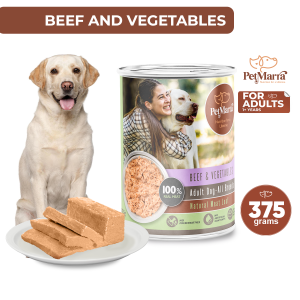 PetMarra Natural Meat Loaf Adult Dog Wet Food Can Beef with Vegetables Flavor 375g dogs pet canned foods meatloaf