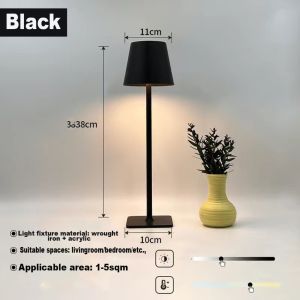 Aluminum AlloyDesk Lamp LED Rechargeable Table Lights for Bar Livingroom Reading Book Wireless Lamp