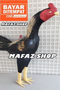 BONEKA AYAM JAGO BULU ASLI - BONEKA AYAM ADUAN