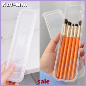 Kui-Min Makeup Brush Organizer Transparent With Cover Eyebrow Pencil Boxes Portable Women Cosmetic Storage Organizer Makeup Tools