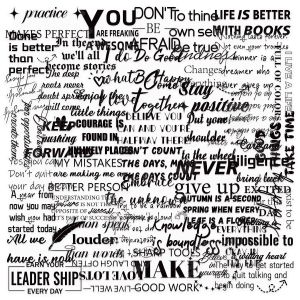 50pcs Transparent Motivational Stickers Black & White PET Decals diy Guitar Journals laptop notebook