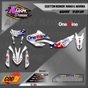 DECAL WR 155 SUPERMOTO FULL BODY HITAM SUPER GLOSSY DOFF DESAIN ONEONENINE / KSR CRF KLX DTRACKER WR