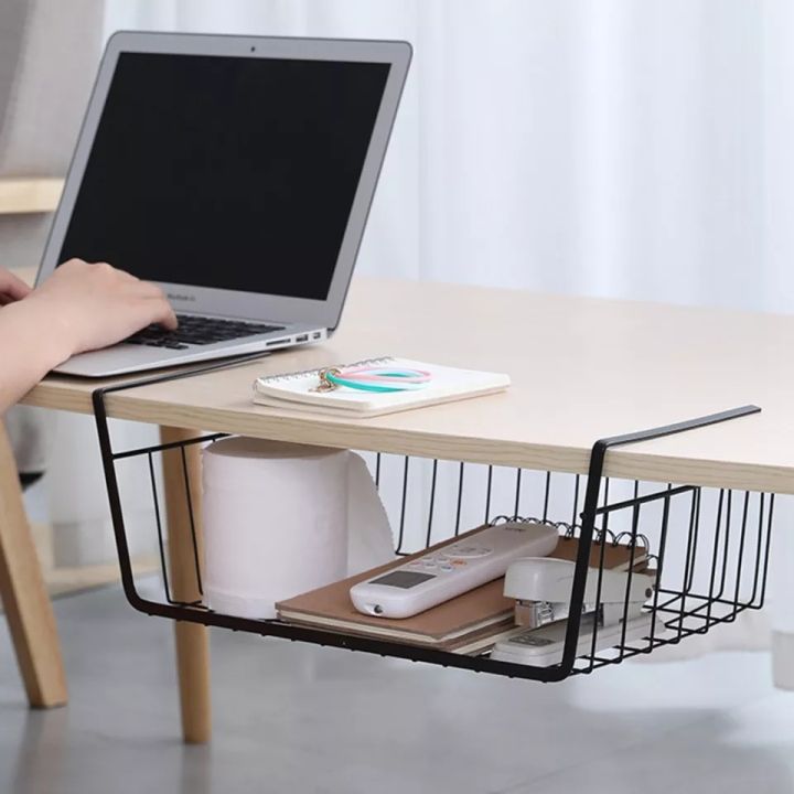 TJA Home Office Desk Wire Organizer Under Table Storage Rack Cable Rack