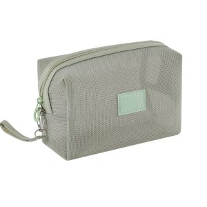 DITIPOO Trọng lượng nhẹ Túi lưới đựng đồ trang điểm cầm tay Di động Hình vuông Túi đựng đồ vệ sinh cá nhân Thường ngày Sức chứa lớn Túi lưới đựng mỹ phẩm trong suốt Lưu trữ cáp dữ liệu