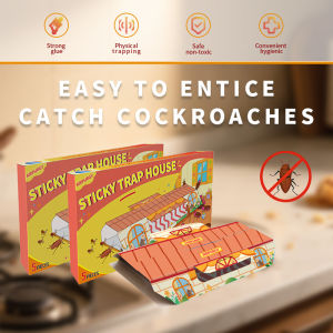 4 Boxes (20 Traps) Cockroach Glue Trap House - Powerful Catcher Kills Roaches Fast | Ideal for Kitchen & Pantry | Pest Control