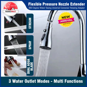 Homemax 360 Degree Flexible Pressure Nozzle Extender Faucet Tap Water Saving Sprayer Universal Connector Rotating Adapter