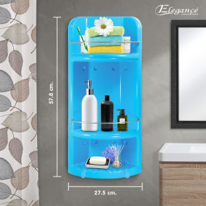 ส่งจากไทย Elegance ชั้นวางของในห้องน้ำ Max Volume 2 in 1 สีฟ้า สวย ชั้นวาง