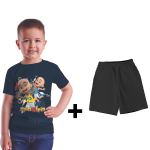 Baju Kaos Setelan Distro Anak Laki Laki Import Karakter Upin Ipin Lucu Usia 1 - 10 Tahun - Hypelane
