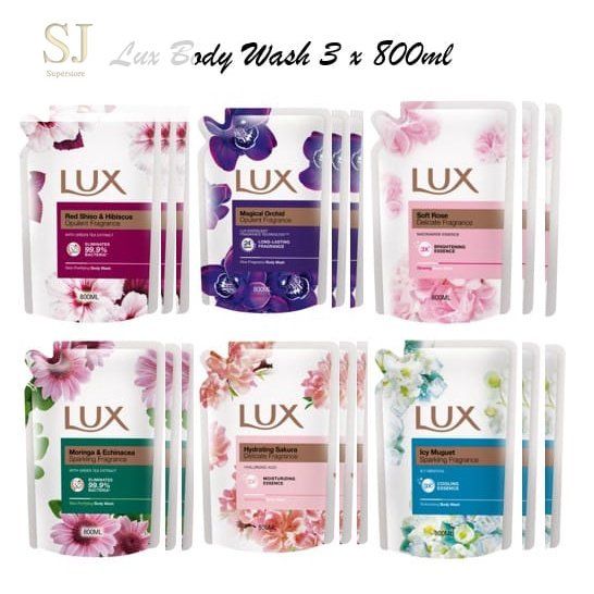 Lux Body Wash Refill Pack 800ml x 3 Lazada