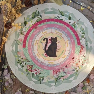 Divinations Mat Cats Pattern Altars Tarots Pad Astrologys Pendulums Chart Mat for Divinations Energy Healings
