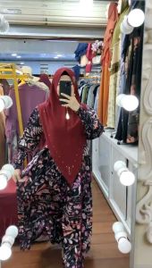 Home Dress Dari AC COLLECTION Bahan Silk Armany Sangat Lembut Adem Dan Nyaman Udah Set Hijab