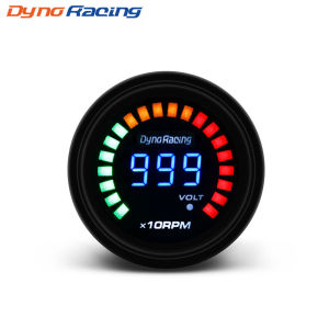 Dynoracing เครื่องวัดความเร็วรอบระบบอัตโนมัติ2 "52มม. 12V มิเตอร์รถยนต์0 ~ 10000รอบต่อนาที20ไฟ LED แสดงผล