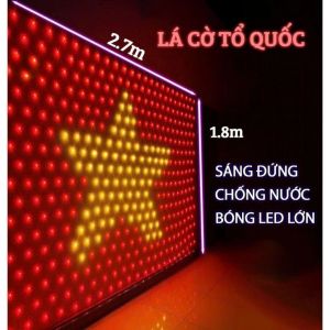 Lá cờ tổ quốc bằng dèn LED size Rộng 27Mét Cao 18 Mét chống nước - Đèn led quôc kỳ Việt Nam cờ đỏ sao vàng trang trí 2/9