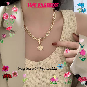Vòng Cổ Dây Chuyền Nam Nữ 2 Lớp Dây Xích To Bản Cá Tính Nữ Thần Kiểu Gài Tiện Lợi Phong Cách Châu Âu Hiện Đại Thời Trang Màu Vàng Sáng VC-107
