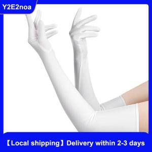 【Local shipping】 High Elastic Spandex Sun Protection Gloves Party Nightclub Wedding Performance Black Gloves