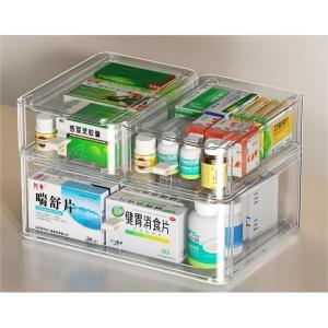 Hicus Clear Drawer with handle stackable Medicine storage household personal drawer organizer wardrobe