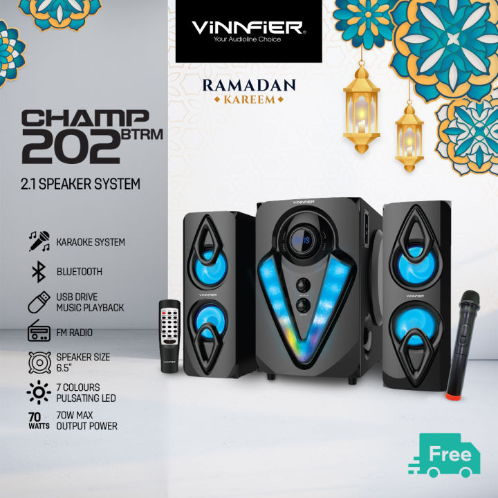 Vinnfier VF Champ 202 BTRM Bluetooth Multimedia 2.1 Speaker with