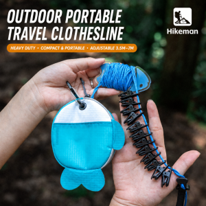 Portable Travel Clothesline 7M Rope with 16 Clips for Hiking Hotel Balcony Clothes Drying For Outdoor Camping Laundry