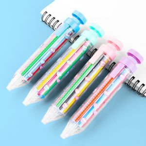 UNDATA 8 trong 1 Bút chì màu nhiều màu Kiểu đẩy ABS Bút chì màu Phấn dầu có thể thay thế Dụng cụ vẽ tranh Trẻ em