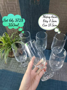 Ly thủy tinh chịu nhiệt uống sinh tố cốc thủy tinh có chân cao chuyên để làm ly nước ép soda mã 3728 -350ml