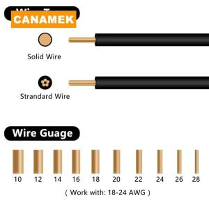 【CANAMEK】 10Pcs T Type 1 Pin Low Voltage Wire Connector Solderless Easy Wire Splice for Automotive and LED Projects