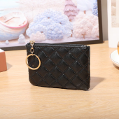 PU Leather Diamond Coin Purse For Women Mini Zipper Short Wallet Coin Card Storage Bag Card Holder Wallet