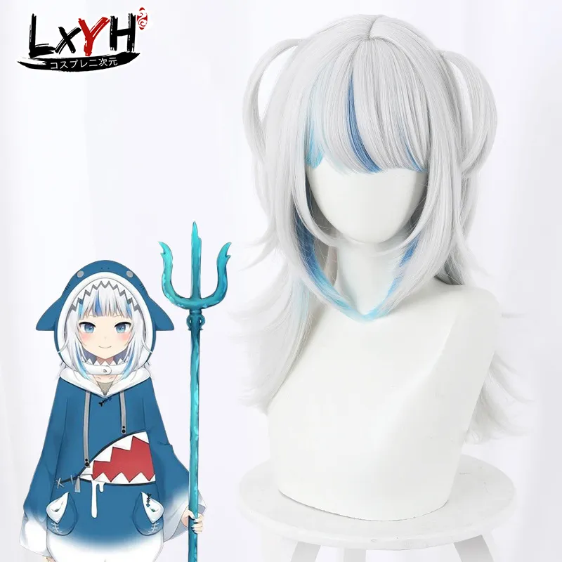 LXYH- COSER KING] Hololive Gawr Gura Vtuber Cosplay Costume Cartoon Anime  Cosplay Costume Dress Woman