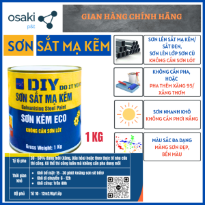 (Lon 1Kg) Sơn Sắt Mạ Kẽm 1 Thành Phần Sơn Gỗ Bê Tông Sắt Thép Không Cần Lót Không Bong Tróc Nhanh Khô Bền Màu Đẹp - DIY