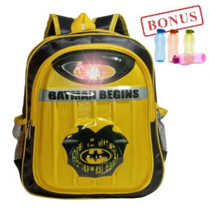 ( FREE BOTOL ) RIZSTORE KIDS - Tas Ransel Sekolah-Tas LED 3D karakter batman anti air (waterproof)