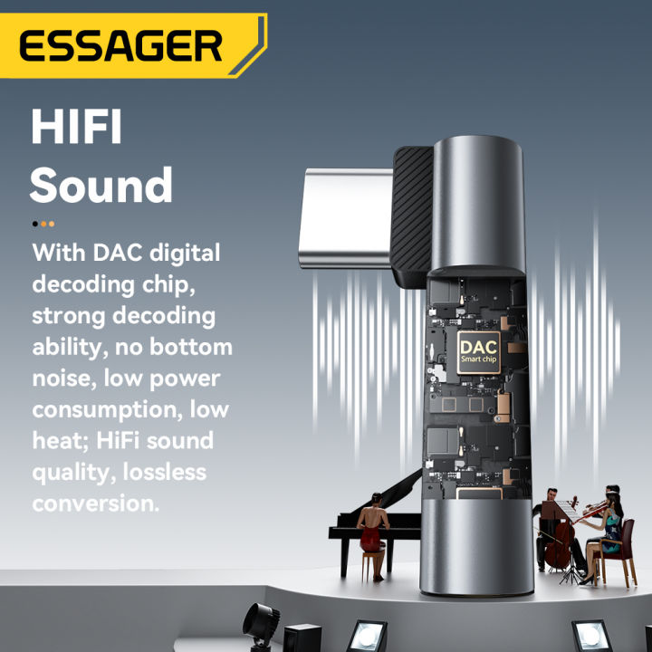 Essager âm thanh độ trung thực cao bộ chuyển đổi âm thanh type-c đến 3 ...