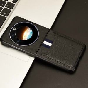 Compatible with Tecno Phantom V Flip Foldable Phone Case Card Slot Litchi Pattern Cover Hard Shell