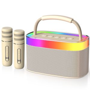 Speaker Bluetooth Nirkabel Speaker Stereo 3D Subwoofer Speaker Bluetooth Portabel Dilengkapi dengan Mikrofon Nirkabel Speaker Bluetooth Pesta Karaoke Subwoofer Stereo 3D Audio Kelas Atas Garansi Resmi