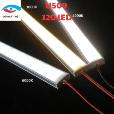 Đèn LED Bậc Cầu Thang Thanh nhôm U16-7mm Gồm Led 10w/m 12V Kích Thước 90cm-1M-1.2M Bảo Hành 12 Tháng