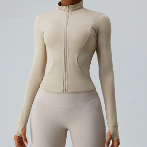 Autumn new cloud sense zipper yoga jacket womens slim long-sleeved fitness suit top quick-drying sports jacket TM0136-A
