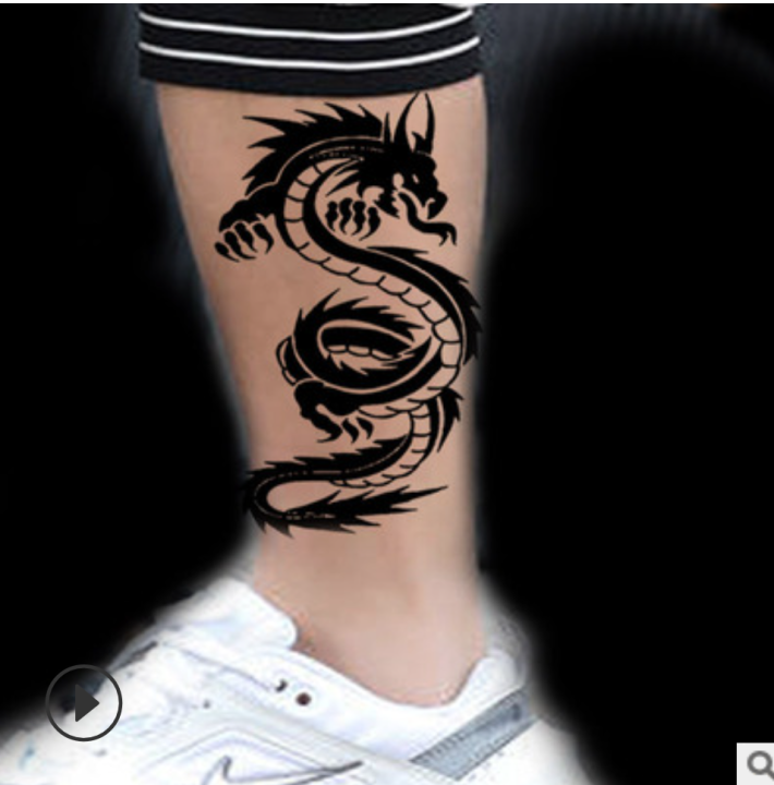 HCM]Hình xăm dán tattoo kín lưng 34x48cm mặt quỉ trắng đen (tặng bắp tay  xinh 15x21cm) | Lazada.vn