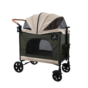 Pawwy Husky Pet Stroller รถเข็นสัตว์เลี้ยงและรถลาก สามารถใช้กับสัตว์เลี้ยงขนาดใหญ่ หรือสัตว์เลี้ยงขนาดเล็กที่มีจำนวนมาก รับน้าหนักได้สูงสุด 50 กก.