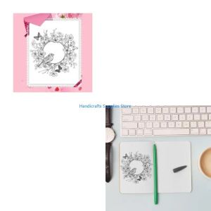 Kirilgu Wreath Transparent Silicone Stamp for Scrapbooking Paper Crafts Journaling Decor 5B9Z4