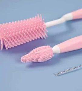 จัดส่งจากกรุงเทพฯ แปรงล้างขวดนม ชุดแปรงซิลิโคนล้างขวดนม แปรงซิลิโคนทำความสะอาดขวดนมและจุกนม