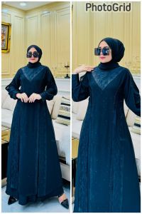 GAMIS ABAYA // COD // Gamis Abaya Turkey // Gamis Arab Hitam // JERSEY MIX CERUTTY // Ready Size : M L XL XXL