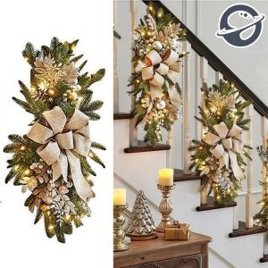 Christmas Wreaths Atmosphere Decorative Garland Ornament Party Supplies Door Window Stairs Decor