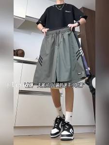 Ice Silk Quick-Dry Shorts for Men Summer Thin 2025 New Loose Sports Five-Point Mid-Length Shorts